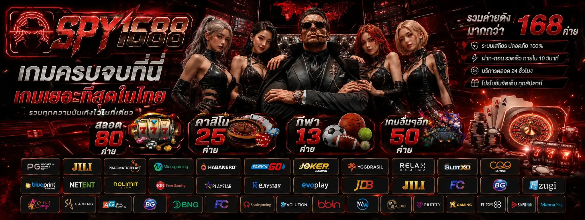 แบนเนอร์หลัก SPY1688 คาสิโนออนไลน์โทนแดงดำ